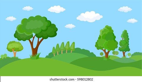 Vector Illustration Background Italian Countryside Hill Stock Vector ...