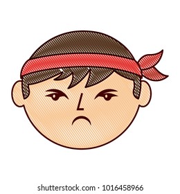 cartoon face angry chinese man