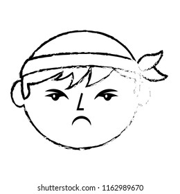 cartoon face angry chinese man