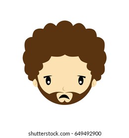 cartoon face with beard vector art