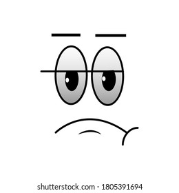 Cartoon Face bored.cartoon face expression in vector graphic 