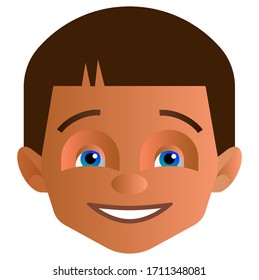 cartoon face of a boy expressing an emotion of joy
