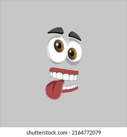 Cartoon Face Character Vector Art. Icon and Logo Vector