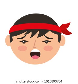 cartoon face chinese man talking
