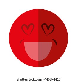 Cartoon face concept represented by in love design. isolated and flat illustration 