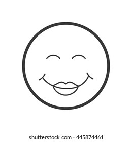 Cartoon face concept represented by circle design. isolated and flat illustration 