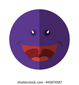 Cartoon face concept represented by circle design. isolated and flat illustration 