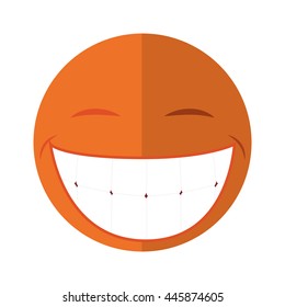Cartoon face concept represented by circle design. isolated and flat illustration 