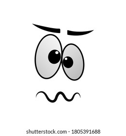 Cartoon Face confused.cartoon face expression in vector graphic 