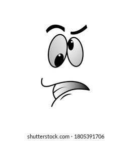 Cartoon Face confused.cartoon face expression in vector graphic 