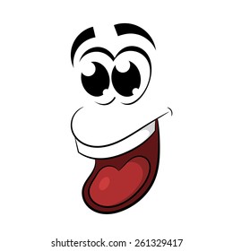 Cartoon face for design. Vector illustration