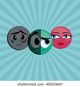 Cartoon face design , vector illustration
