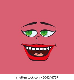 Cartoon face digital design, vector illustration 10 eps graphic