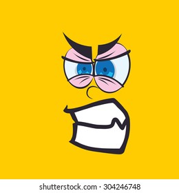 Cartoon face digital design, vector illustration 10 eps graphic