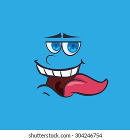 Cartoon face digital design, vector illustration 10 eps graphic
