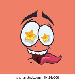 Cartoon face digital design, vector illustration 10 eps graphic