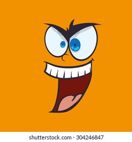 Cartoon face digital design, vector illustration 10 eps graphic