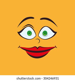 Cartoon face digital design, vector illustration 10 eps graphic