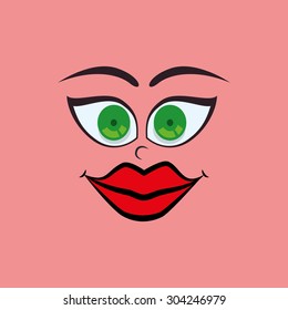 Cartoon face digital design, vector illustration 10 eps graphic
