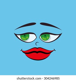 Cartoon face digital design, vector illustration 10 eps graphic