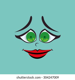 Cartoon face digital design, vector illustration 10 eps graphic