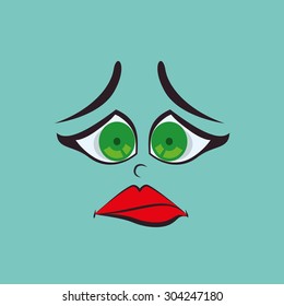 Cartoon face digital design, vector illustration 10 eps graphic