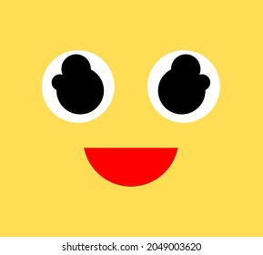 Cartoon face emoji background. Smiling emoticon. Smiling face