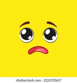 Cartoon face emojis with emotions. Cute face. vector emoticons.