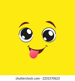 Cartoon face emojis with emotions. Cute face. vector emoticons.