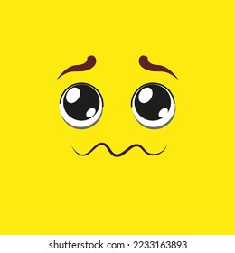 Cartoon face emojis with emotions. Cute face. vector emoticons.