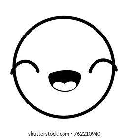 Cartoon face emoticon caricature and character theme Isolated design Vector illustration