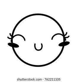 Cartoon face emoticon caricature and character theme Isolated design Vector illustration