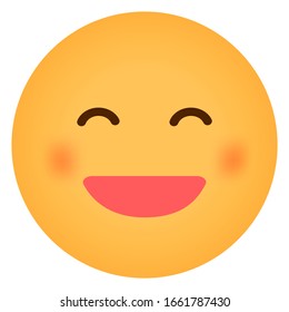 Cartoon face emoticon vector illustration / smiling