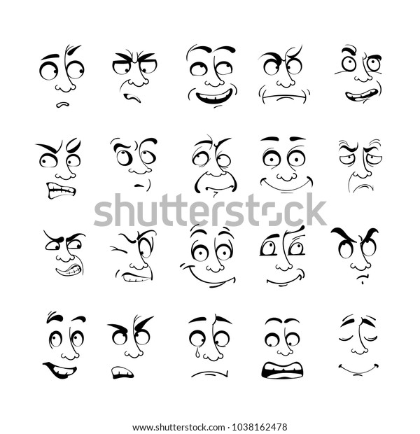 Cartoon Face Emotion Set Various Facial Stock Vector (Royalty Free ...