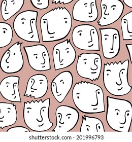 Cartoon face emotions set