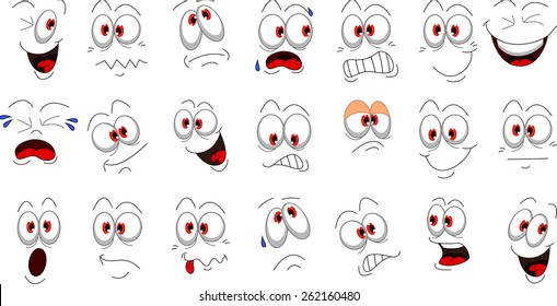 Cartoon face emotions set for you design 