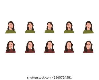 Cartoon Face Expression Element Set