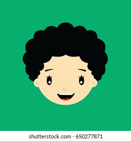 cartoon face expression female woman girl vector art illustration
