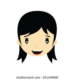 cartoon face expression female woman girl vector art illustration