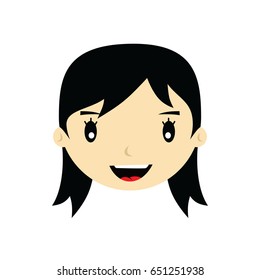 cartoon face expression female woman girl vector art illustration