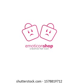Cartoon face expression line icon. Emoticon or bag-shaped emoji illustration line icons. Smile icon line art isolated vector illustration on a white background. Suitable for online shop websites