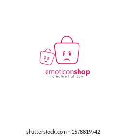 Cartoon face expression line icon. Emoticon or bag-shaped emoji illustration line icons. Smile icon line art isolated vector illustration on a white background. Suitable for online shop websites