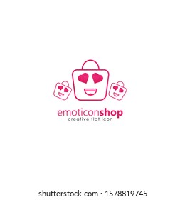 Cartoon face expression line icon. Emoticon or bag-shaped emoji illustration line icons. Smile icon line art isolated vector illustration on a white background. Suitable for online shop websites