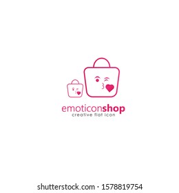 Cartoon face expression line icon. Emoticon or bag-shaped emoji illustration line icons. Smile icon line art isolated vector illustration on a white background. Suitable for online shop websites