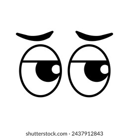 Cartoon-Gesicht. Der Ausdruck auf dem Gesicht der Figur. Karikaturen von Comic-Emotionen oder Doodle-Emoticons. Das Symbol für die isolierte Vektorgrafik wird festgelegt.