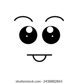 Cartoon face. The expression on the character's face. Caricatures of comic emotions or doodle emoticons. The isolated vector illustration icon is set.