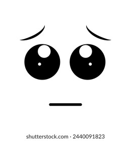 Cartoon face. The expression on the character's face. Caricatures of comic emotions or doodle emoticons. The isolated vector illustration icon is set.