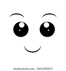 Cartoon face. The expression on the character's face. Caricatures of comic emotions or doodle emoticons. The isolated vector illustration icon is set.