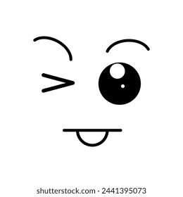 Cara de caricatura. La expresión en la cara del personaje. Caricaturas de emociones cómicas o emoticones de garabatos. Se define el icono de ilustración vectorial aislada.