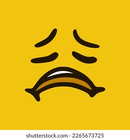 Cartoon face expressions. Doodle characters mouth and eyes illustration.